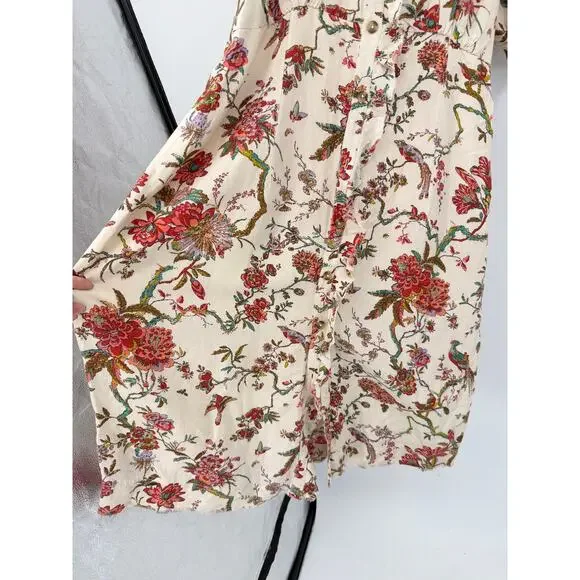 Pilcro Ruffle Collar Button down Dress Floral Plus Size 22W Linen - Picture 9 of 16